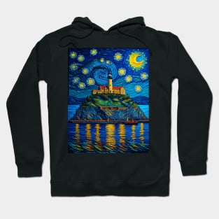 Alkatraz Island in starry night Hoodie